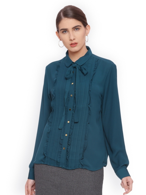 

Van Heusen Woman Women Blue Solid Top