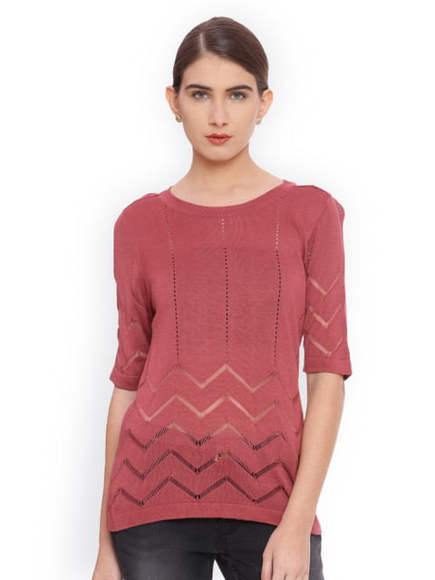 

Van Heusen Woman Women Pink Self Design Top