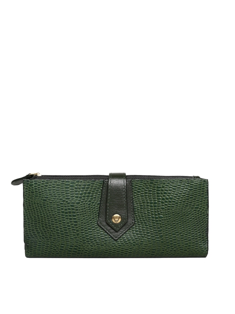 

Hidesign Women Green Textured Two Fold Wallet