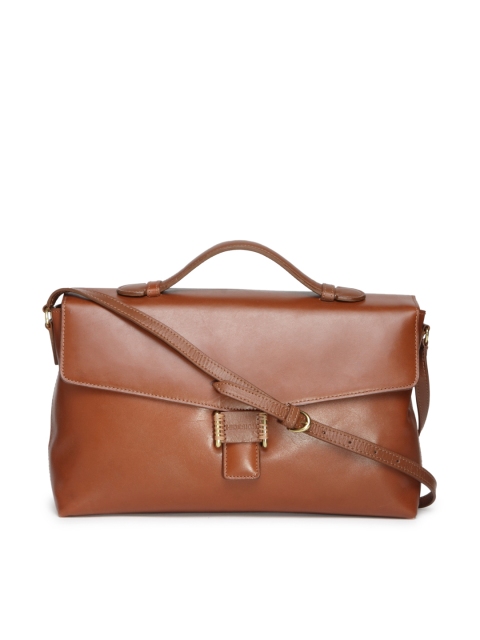 

Hidesign Brown Solid Satchel with Sling Strap
