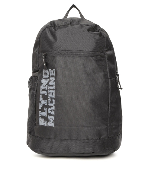 

Flying Machine Men Black Brand Logo Backpack