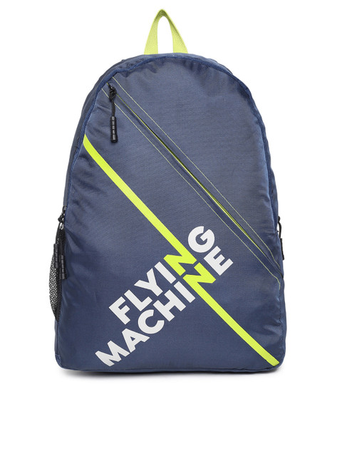 

Flying Machine Men Navy Blue Brand Logo Backpack