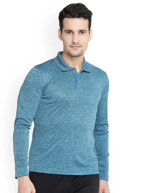 

Alcis Men Blue Solid Polo Collar T-shirt