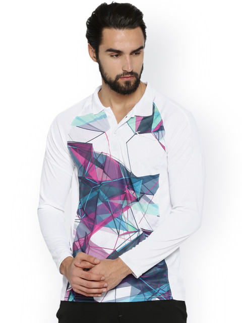 

Campus Sutra Men White Printed Polo Collar T-shirt