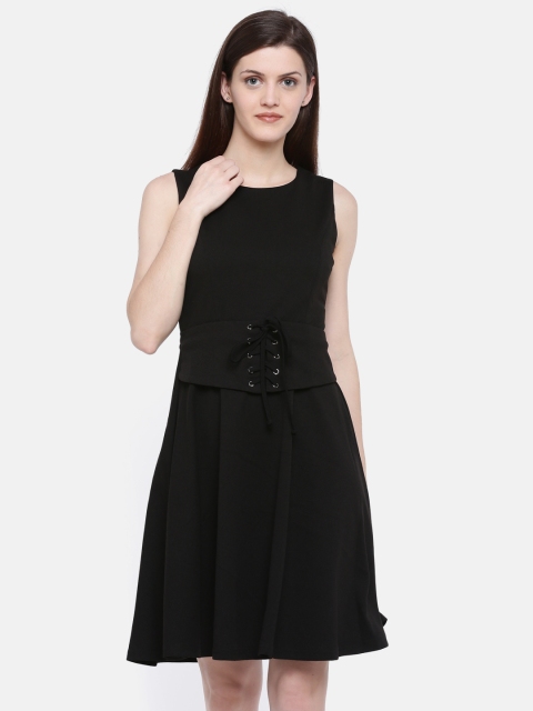 

Deal Jeans Women Black Solid A-Line Dress