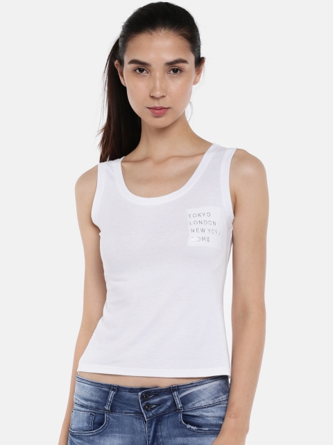 

Deal Jeans Women White Solid Top