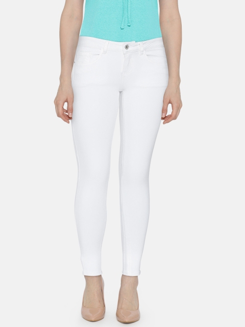 

Deal Jeans Women White Skinny Fit Mid-Rise Clean Look Jeans