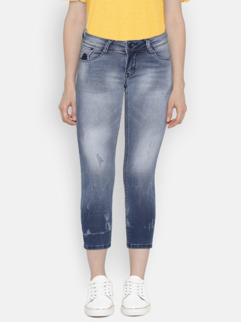 

Deal Jeans Women Blue Skinny Fit Mid-Rise Low Distress Jeans