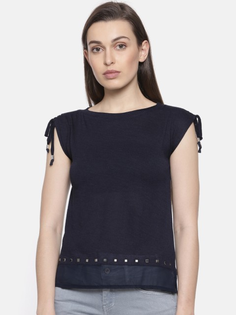 

Deal Jeans Women Navy Solid Top, Navy blue