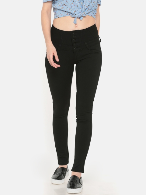 

Deal Jeans Women Black Skinny Fit High Waist Solid Cigarette Trousers