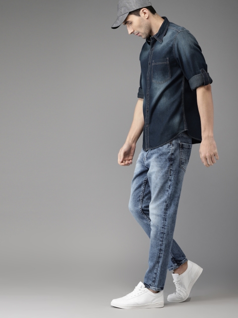 

HERE&NOW Men Blue Faded Casual Shirt