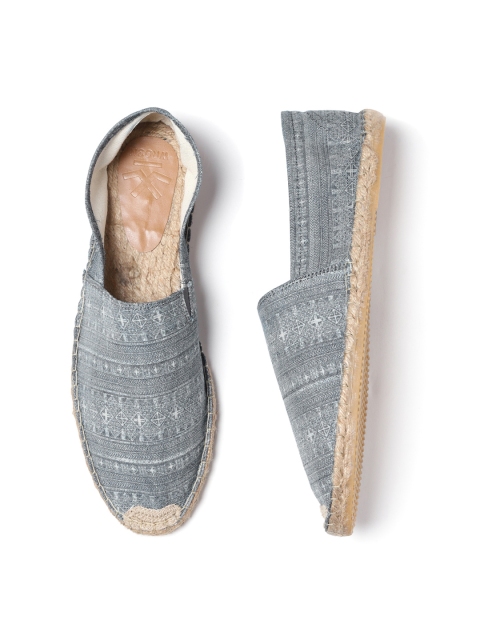 

WROGN Men Blue Printed Denim Espadrilles