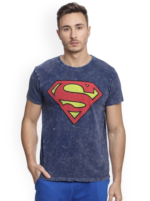 

Free Authority Men Blue Superman Printed Round Neck T-shirt