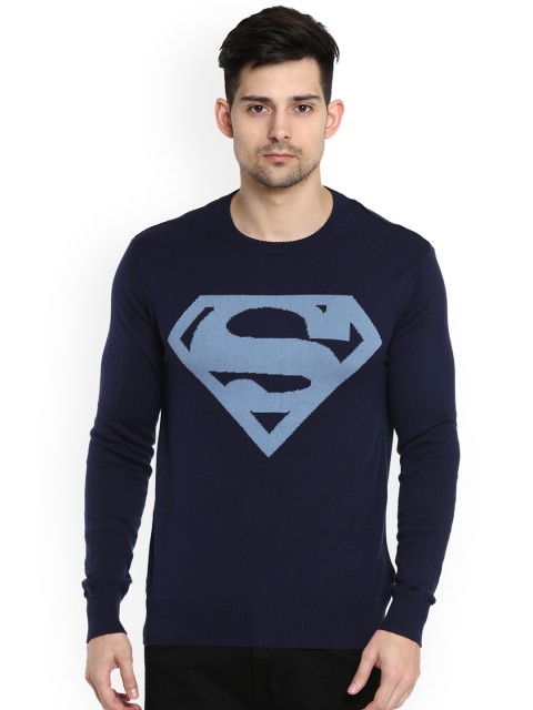

Free Authority Superman featured Navy Sweater for Men, Navy blue