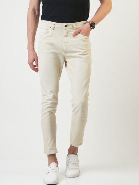 

Blue Saint Men Cream-Coloured Slim Fit Mid-Rise Clean Look Jeans