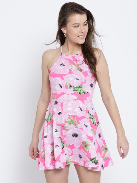 

Sera Women Pink Printed Fit & Flare Dress