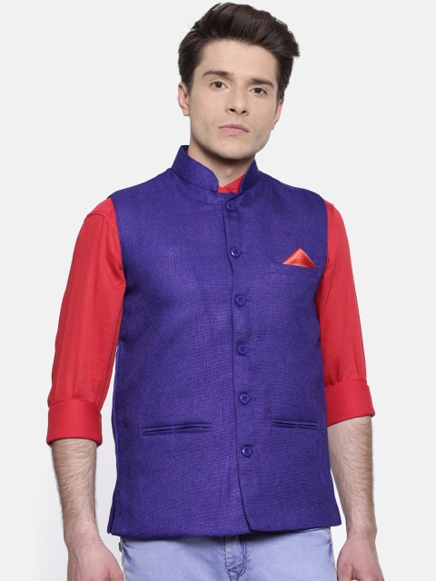 

RG DESIGNERS Blue Nehru Jacket