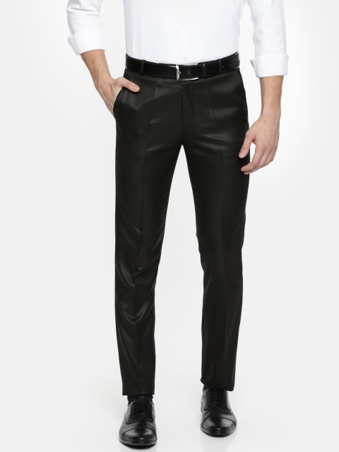 

RG DESIGNERS Men Black Slim Fit Solid Formal Trousers