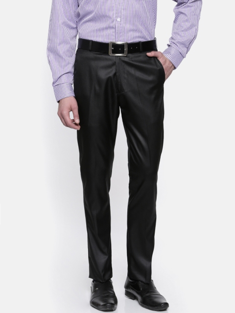 

RG DESIGNERS Men Black Slim Fit Solid Formal Trousers