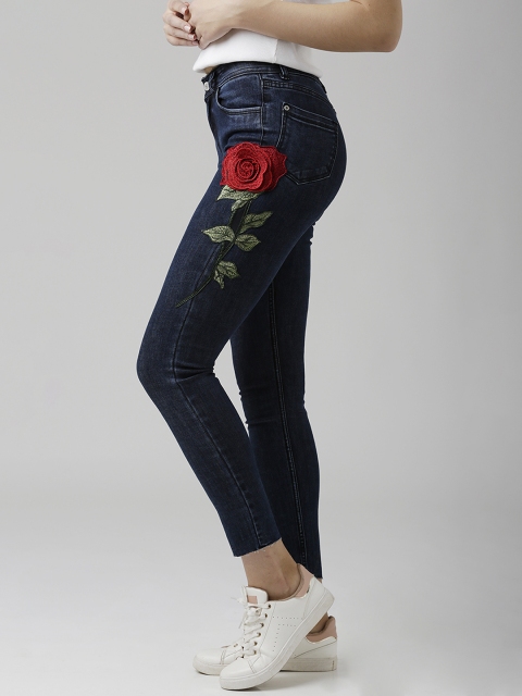 

Miss Chase Women Navy Blue Skinny Fit High-Rise Clean Look Stretchable Jeans