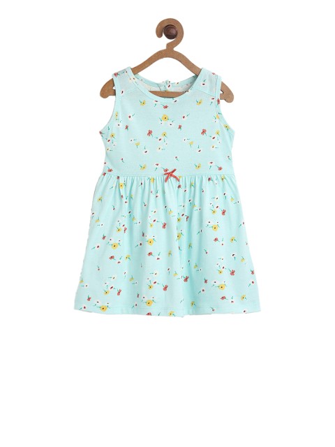 

MINI KLUB Girls Sea Green Printed A-Line Dress