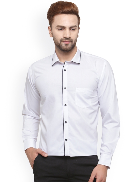 

JAINISH Men White Classic Slim Fit Solid Formal Shirt
