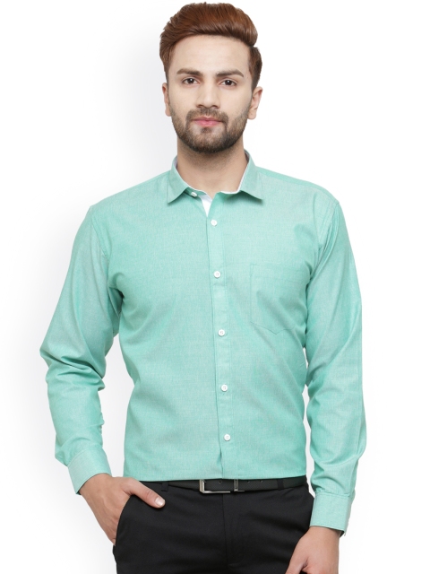 

JAINISH Men Green Classic Slim Fit Solid Formal Shirt