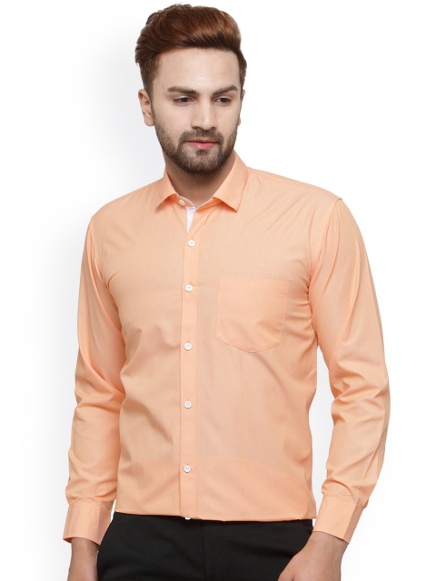 

JAINISH Men Orange Classic Slim Fit Solid Formal Shirt