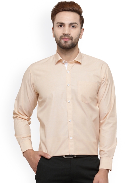 

JAINISH Men Peach-Coloured Classic Slim Fit Solid Formal Shirt