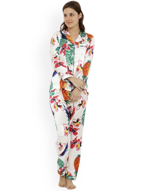 

Heart 2 Heart Women White Printed Night suit
