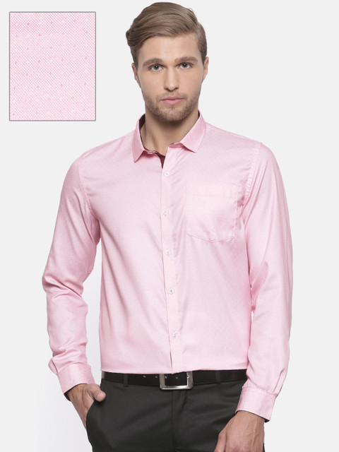 

Excalibur Men Pink Contemporary Fit Self-Design Formal Shirt