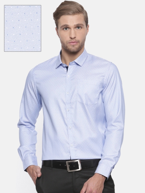 

Excalibur Men Blue Contemporary Fit Self Design Formal Shirt