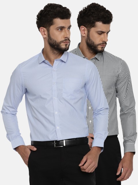 

Excalibur Men Assorted Pack of 2 Contemporary Regular Fit Formal Shirt