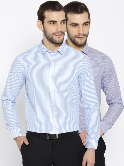 Excalibur Men Assorted Pack of 2 Contemporary Fit Formal Shirt
