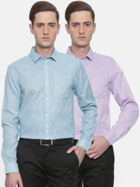 

Excalibur Men Assorted Pack of 2 Contemporary Regular Fit Formal Shirt