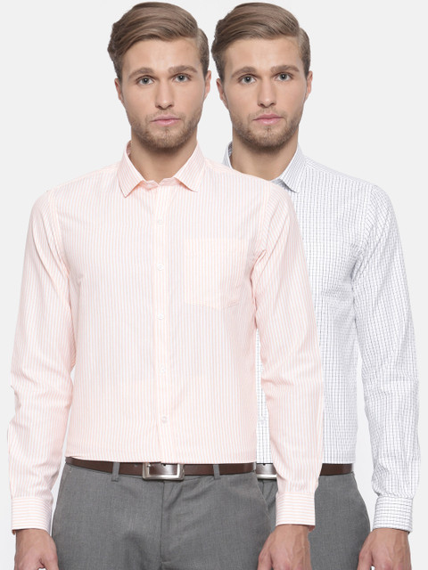 

Excalibur Men Assorted Contemporary Regular Fit Striped Formal Shirt