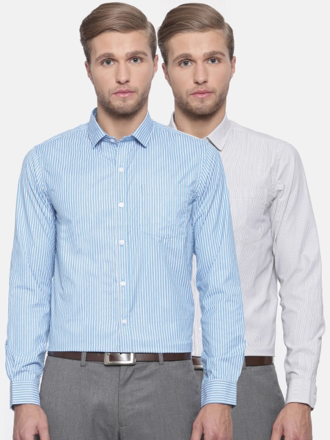 

Excalibur Men Assorted Contemporary Regular Fit Striped Formal Shirt