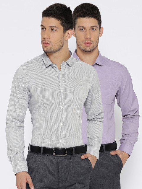 

Excalibur Men Assorted Pack of 2 Contemporary Regular Fit Formal Shirt