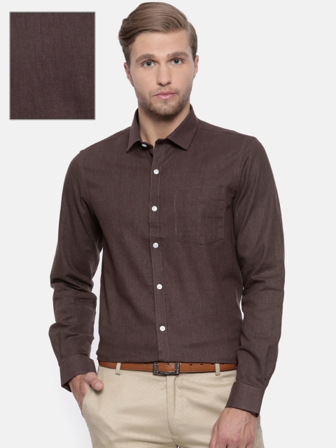 

Excalibur Men Brown Contemporary Regular Fit Solid Formal Shirt