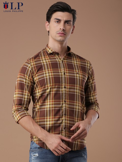 

Louis Philippe Sport Men Brown Super Slim Fit Checked Casual Shirt