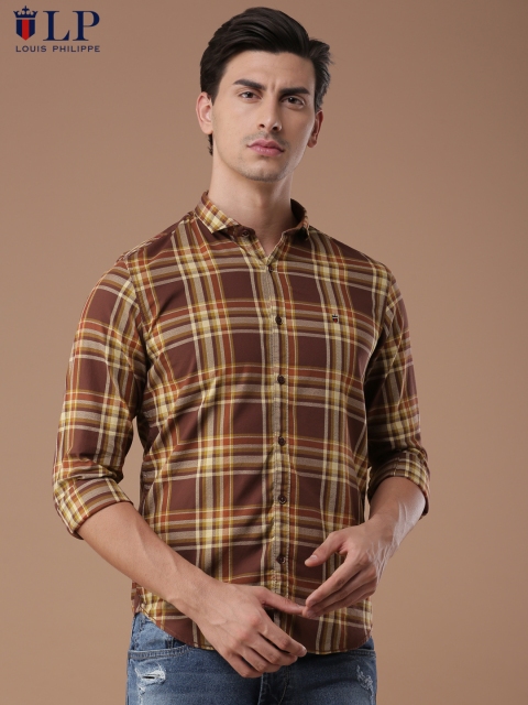 

Louis Philippe Sport Men Brown Super Slim Fit Checked Casual Shirt