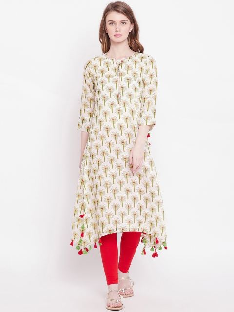 

Biba Women Beige Printed A-Line Kurta