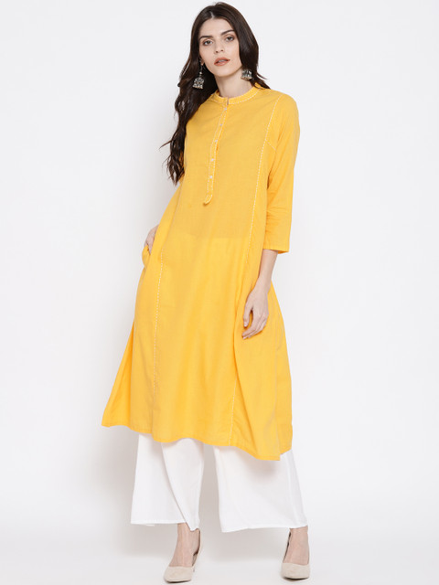 

Biba Women Yellow A-Line Kurta
