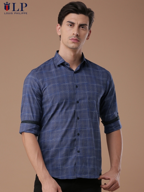 

Louis Philippe Sport Men Blue Slim Fit Checked Casual Shirt