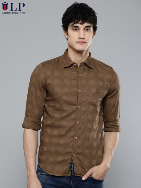 

Louis Philippe Sport Men Brown Super Slim Fit Self Design Casual Shirt