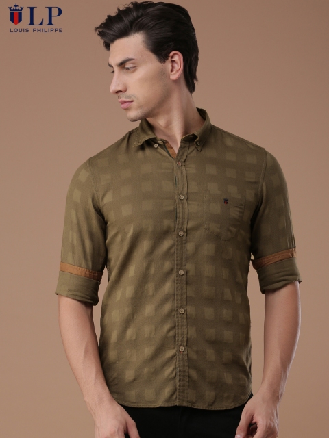 

Louis Philippe Sport Men Brown Super Slim Fit Self Design Casual Shirt
