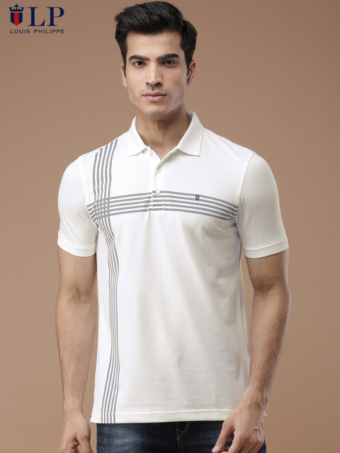

Louis Philippe Sport Men White Solid Polo Collar T-shirt