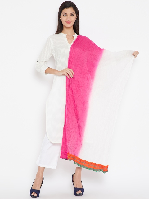 

Biba Pink & Off-White Ombre Dyed Dupatta