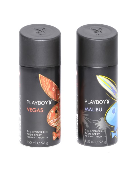 

Playboy Men Set of 2 Deodorant Body Sprays, Black