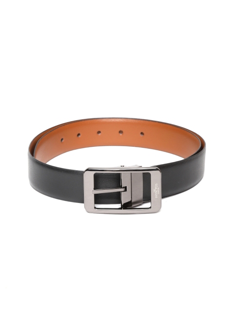 

INVICTUS Men Black & Tan Brown Leather Reversible Belt